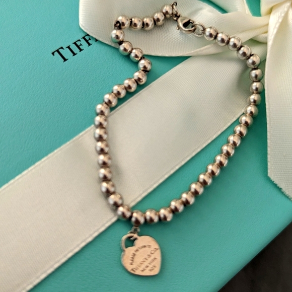 Tiffany and co RTT beaded heart tag beacelet - Picture 2 of 6